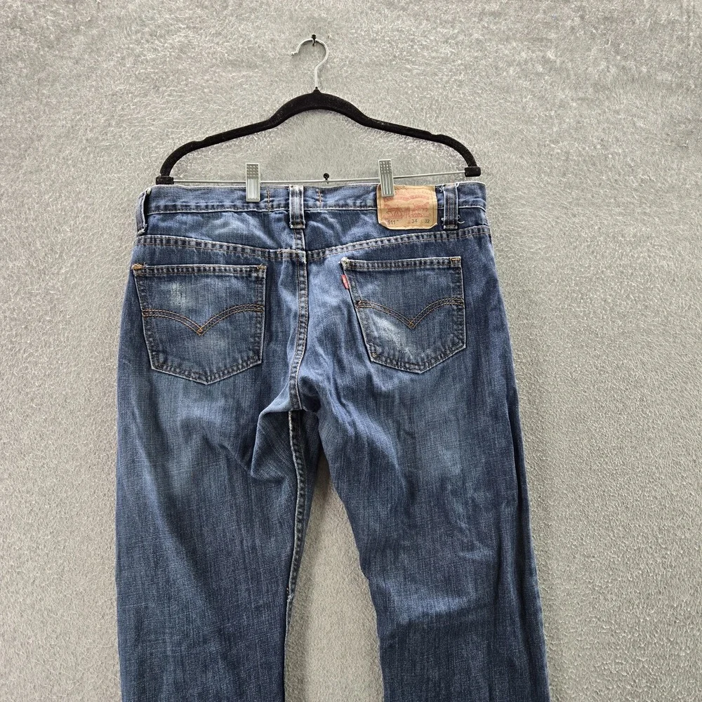 Levi's 511 Men Jeans 34X32 Blue Denim Skinny 31